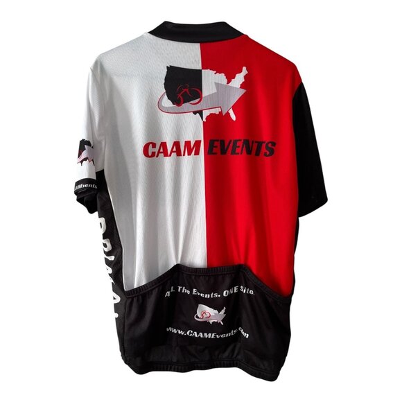 Primal Men’s 2XL CAAM Events Red Black White Cycling Jersey Race Cut Short Sleev - Picture 5 of 5
